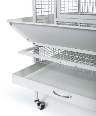 Image showing  Wrought-Iron Select Bird Cage, 24 in. x 20 in. x 60 in., Pewter