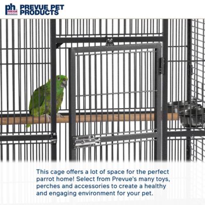 Image showing 7 th Prevue Pet Products 30 x 22 x 63 in. Wrought-Iron Select Bird Cage, Black