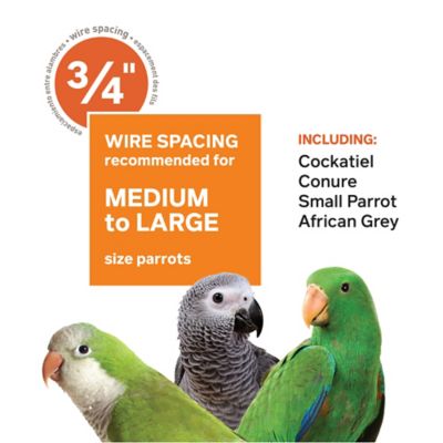 Image showing 7 th Prevue Pet Products 30 x 22 x 63in. Wrought-Iron Select Bird Cage, Pewter/Coco