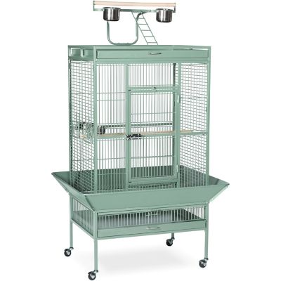 Image showing 0 th Prevue Pet Products 30 x 22 x 63in. Wrought-Iron Select Bird Cage, Pewter/Coco