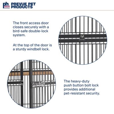 Image showing  Wrought-Iron Select Bird Cage, 30 in. x 22 in. x 63 in., Pewter