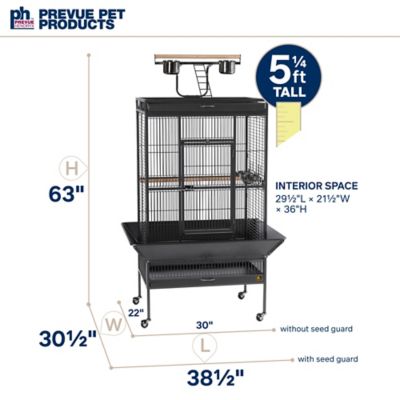 Image showing 5 th Prevue Pet Products 30 x 22 x 63in. Wrought-Iron Select Bird Cage, Pewter/White
