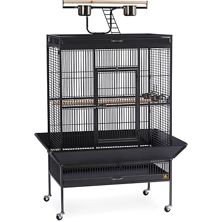 Prevue Pet Products Wrought-Iron Select Bird Cage, Pewter, 36 in. x 24 in. x 66 in., Black