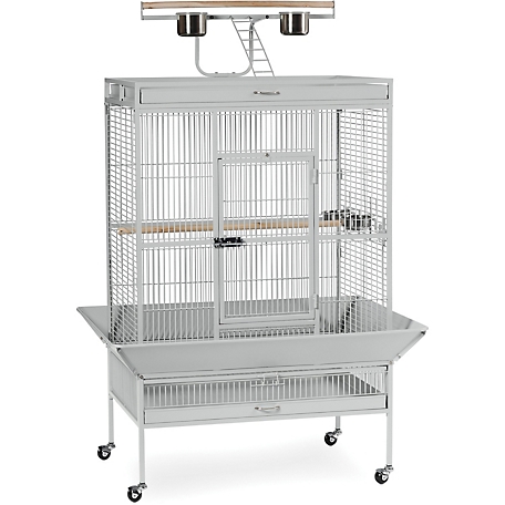 Prevue Pet Products Wrought-Iron Select Bird Cage, Pewter, 36 in. x 24 in. x 66 in., Black