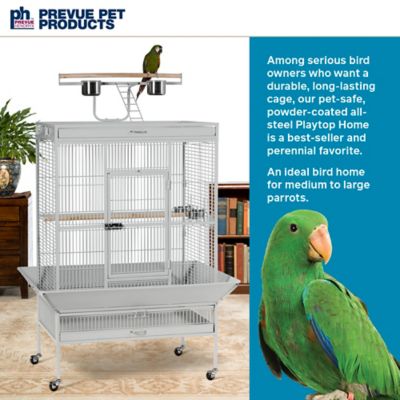 Image showing  Wrought-Iron Select Bird Cage, 36 in. x 24 in. x 66 in., Pewter