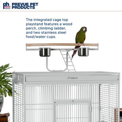 Image showing  Wrought-Iron Select Bird Cage, 36 in. x 24 in. x 66 in., Pewter