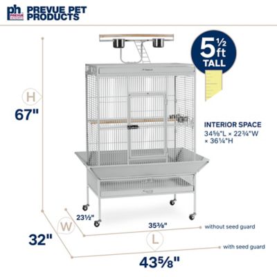 Image showing 5 th Prevue Pet Products Wrought-Iron Select Bird Cage, 36 in. x 24 in. x 66 in., Pewter