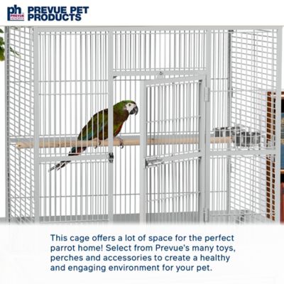 Image showing 7 th Prevue Pet Products Wrought-Iron Select Bird Cage, 36 in. x 24 in. x 66 in., Pewter