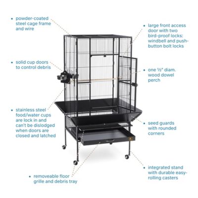 Image showing  52-3/4 in. Park Plaza Bird Cage, Coco Brown/Black