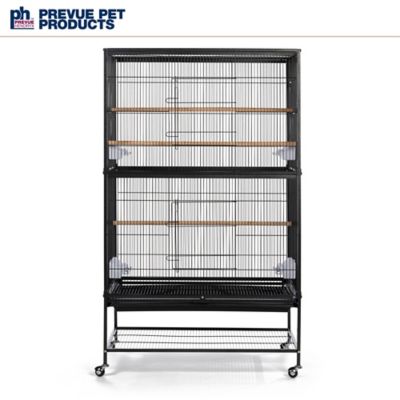 Prevue Pet Products Wrought Iron Flight Bird Cage with Stand, Chalk White, 31 in. x 20-1/2 in. x 53 in.