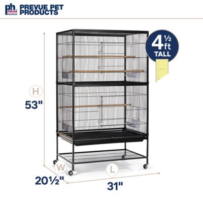 Image showing 6 th Prevue Pet Products Wrought Iron Flight Cage with Stand Chalk, White