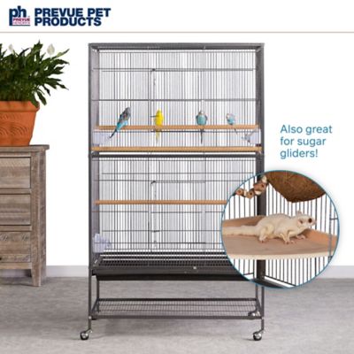 Image showing 8 th Prevue Pet Products Wrought Iron Flight Cage with Stand Chalk, White