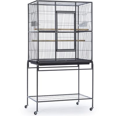 Prevue Pet Products Wrought Iron Flight Bird Cage with Stand, Chalk White, 31 1/8 in. x 20 1/2 in. x 59 1/4 in., Black Affordable cage