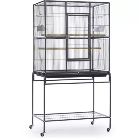 Prevue Pet Products Wrought Iron Bird Cage with Stand Chalk White 31 1/8 in x 20 1/2 in x 59 1/4 in Black Pet Bird Cages