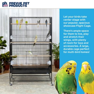 Image showing  60 in. Wrought-Iron Flight Bird Cage, Black Hammertone, Extra Large