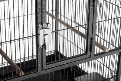 Image showing 6 th Prevue Pet Products 40-1/4 in. Hampton Deluxe Divided Breeder Bird Cage System with Stand, Black Hammertone