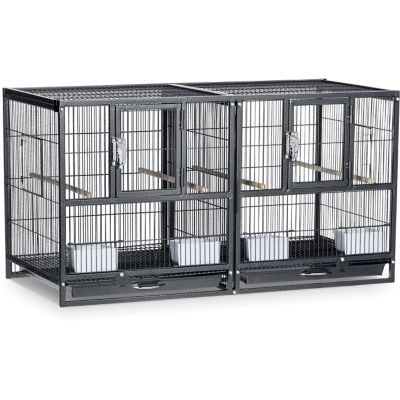 Prevue Pet Products 37-1/2 in. Hampton Deluxe Divided Breeder Bird Cage, Black Hammertone