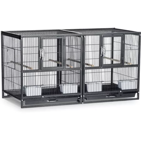 Prevue Pet Products Hampton Deluxe Divided Bird Cage 37 1/2 in Hammered Black Pet Bird Cages