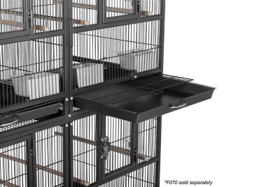 Image showing  37-1/2 in. Hampton Deluxe Divided Breeder Bird Cage, Black Hammertone
