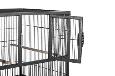 Image showing 6 th Prevue Pet Products 37-1/2 in. Hampton Deluxe Divided Breeder Bird Cage, Black Hammertone