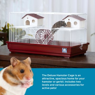Image showing  Deluxe Hamster and Gerbil Cage, 22.5 in. x 12 in., Bordeaux Red