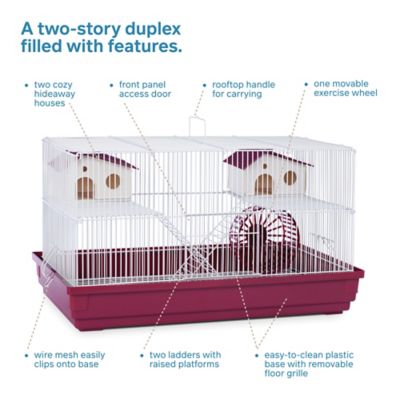 Image showing  Deluxe Hamster and Gerbil Cage, 22.5 in. x 12 in., Bordeaux Red