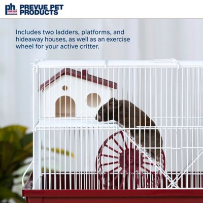 Image showing  Deluxe Hamster and Gerbil Cage, 22.5 in. x 12 in., Bordeaux Red