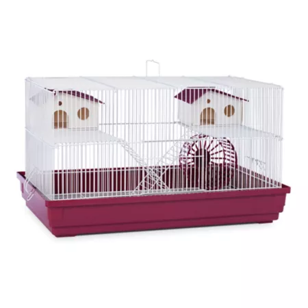 Prevue Pet Products Deluxe Hamster and Gerbil Cage 22.5 in x 12 in Burgundy Red Small Pet Cages