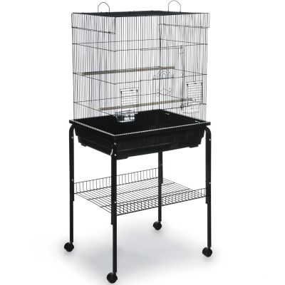 Image showing  29-1/2 in. Square Top Parakeet Bird Cage, Black