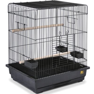 Prevue Pet Products Square Roof Parrot Bird Cage, Black