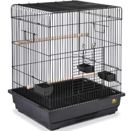 Prevue Pet Products 29 1/2 in Square Top Parrot Bird Cage Black Pet Bird Cages