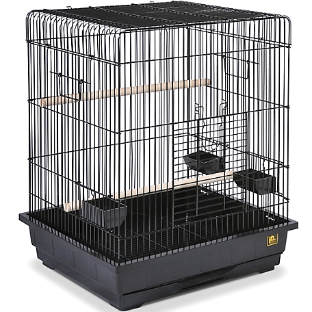 Prevue Pet Products Square Roof Parrot Bird Cage, Black