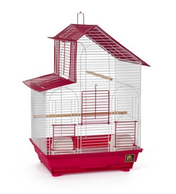 Prevue Pet Products Two-Tone House Style Bird Cage, White