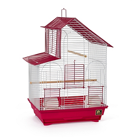 Prevue Pet Products Two-Tone House Style Bird Cage, White
