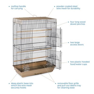 Image showing  Flight Bird Cage, 26 in. x 14 in. x 36 in., Brown/Black