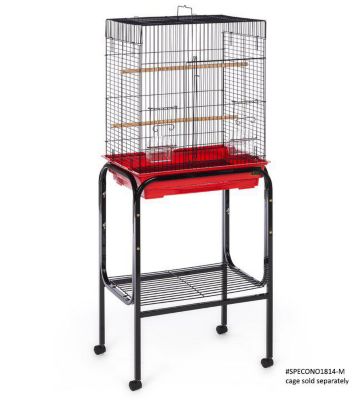 Image showing  Metal Bird Cage Stand with Shelf, 19 in. x 27 in., Black