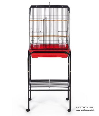 Image showing  Metal Bird Cage Stand with Shelf, 19 in. x 27 in., Black
