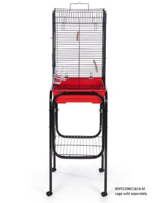 Image showing  Metal Bird Cage Stand with Shelf, 19 in. x 27 in., Black