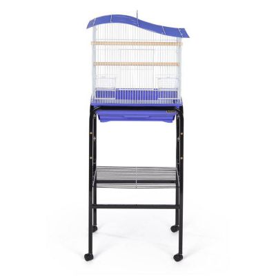 Image showing  Metal Bird Cage Stand with Shelf, 17 in. x 27 in., Black