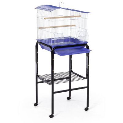 Image showing  Metal Bird Cage Stand with Shelf, 17 in. x 27 in., Black
