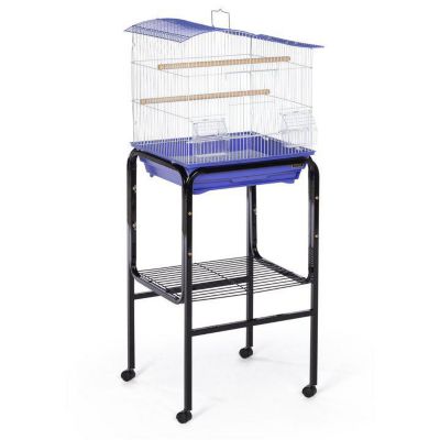Image showing  Metal Bird Cage Stand with Shelf, 17 in. x 27 in., Black