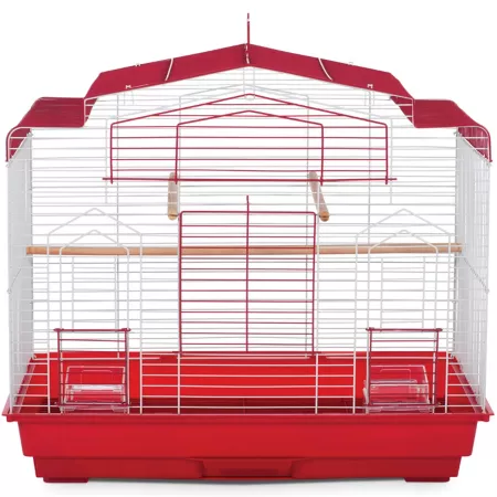 Prevue Pet Products Barn Style Bird Cage Red/White Pet Bird Cages