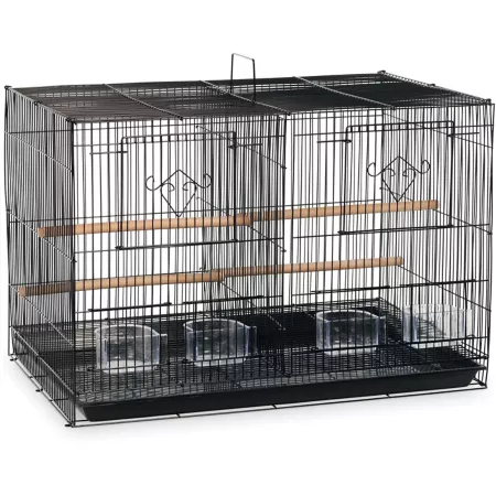 Prevue Pet Products 16 in x 24 in Split Flight Bird Cage Black Pet Bird Cages