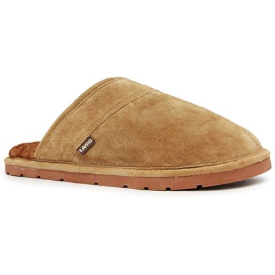 LAMO Men's Fleece Scruff Slippers, Chestnut