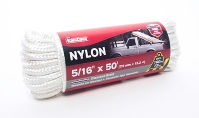 Image showing  5/16 in. x 50 ft. White Diamond Braid Nylon Rope