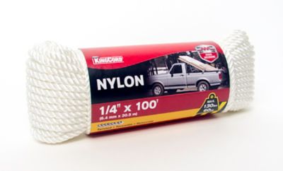 Image showing  1/4 in. x 100 ft. White Twisted Nylon Rope