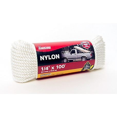 Mibro - Rope; 1/4″X100' WHT NYLON TWISTED ROPE - 17155052 - MSC Industrial  Supply