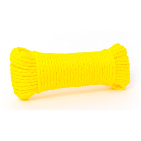 Mibro 1/4 in. x 100 ft. Yellow Hollow Core Polypropylene Rope