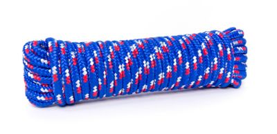 Image showing 1 th Mibro 1/2 in. x 50 ft. Diamond Braid Polypropylene - Blue/Red/White