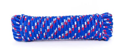 Image showing 3 th Mibro 1/2 in. x 50 ft. Diamond Braid Polypropylene - Blue/Red/White